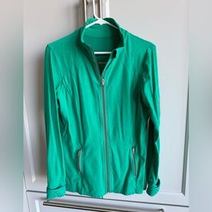 Kirkland Signature Women’s Large Green Reflective Long Sleeve Thumb Holes Jacket